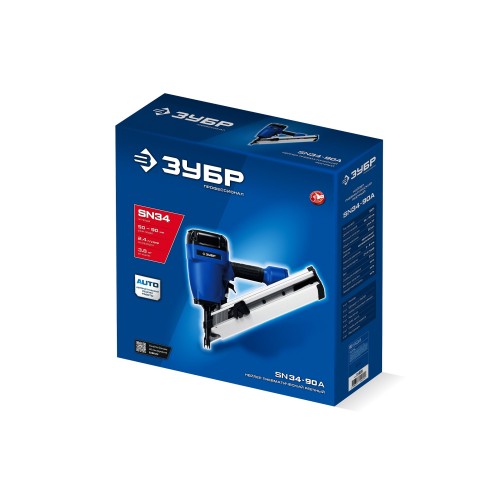 ЗУБР SN34-90A, пневматический нейлер для реечных гвоздей ЗУБР SN34/D34 (50-90 мм), Профессионал (31925)