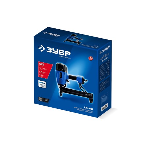 ЗУБР CN-40, пневматический нейлер для гвоздей по бетону и металлу, Профессионал (31940)