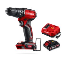 ЗУБР 20 В, 45 Н·м, 1 АКБ LMS (2 А·ч), бесщеточная ударная дрель-шуруповерт (ДБУ-45-21)