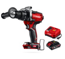 ЗУБР 20 В, 165 Н·м, 1 АКБ LMS (2 А·ч), бесщеточная ударная дрель-шуруповерт (ДБУ-165-21)