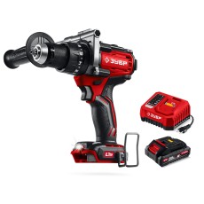ЗУБР 20 В, 165 Н·м, 1 АКБ LMS (2 А·ч), бесщеточная ударная дрель-шуруповерт (ДБУ-165-21)