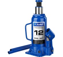 ЗУБР 12 т, 228 - 467 мм, бутылочный гидравлический домкрат, Профессионал (43060-12)