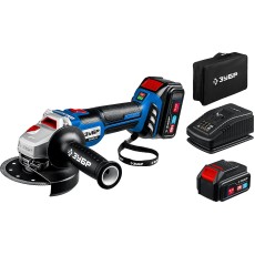 ЗУБР Т7, 20 В, 125 мм, 2 АКБ (4 А·ч), бесщеточная УШМ, сумка, Профессионал (AB-125-42)