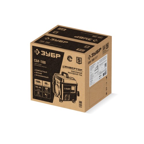 ЗУБР 1100 Вт, инверторный генератор (СБИ-1100)