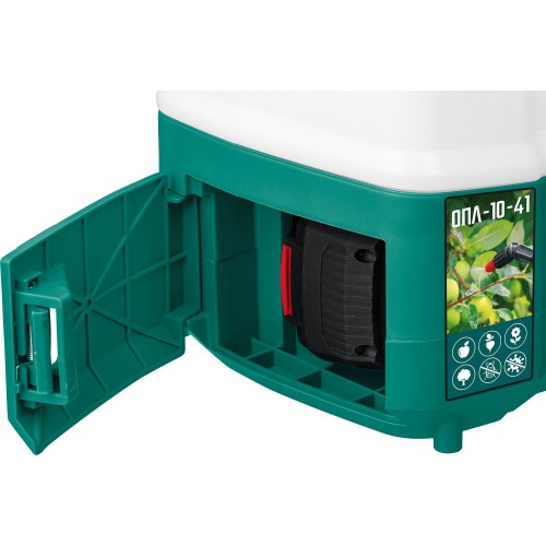 ЗУБР 10 л, 1 АКБ 4 А·ч, аккумуляторный опрыскиватель (ОПЛ-10-41)