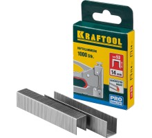 KRAFTOOL тип 53 (A/10/JT21) 14 мм, 1000 шт, калибр 23GA, скобы для степлера (31670-14)