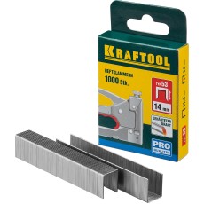 KRAFTOOL тип 53 (A/10/JT21) 14 мм, 1000 шт, калибр 23GA, скобы для степлера (31670-14)
