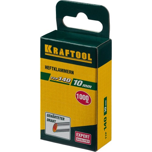KRAFTOOL тип 140 (G/11/57) 10 мм, 1000 шт, калибр 20GA, скобы для степлера (31680-10)