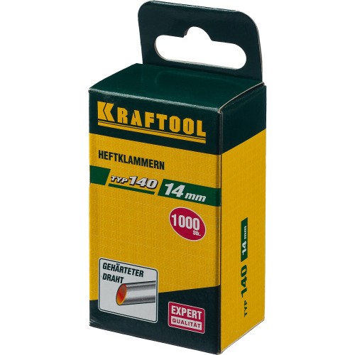 KRAFTOOL тип 140 (G/11/57) 14 мм, 1000 шт, калибр 20GA, скобы для степлера (31680-14)