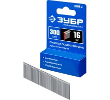 ЗУБР тип 18GA (47/300/F) 16 мм, 1000 шт, гвозди для нейлера, Профессионал (31643-16)