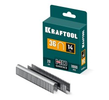 KRAFTOOL тип 36 (L) 14 мм, 1000 мм, калибр 20GA, скобы кабельные для степлера (31636-14)