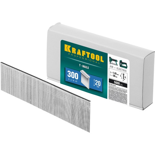 KRAFTOOL тип 18GA (47/300/F) 20 мм, 5000 шт, гвозди для нейлера (31785-20)