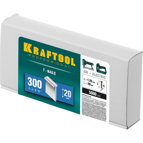 KRAFTOOL тип 18GA (47/300/F) 20 мм, 5000 шт, гвозди для нейлера (31785-20)