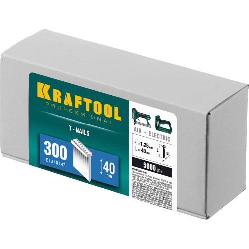 KRAFTOOL тип 18GA (47/300/F) 40 мм, 5000 шт, гвозди для нейлера (31785-40)