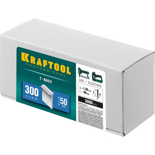 KRAFTOOL тип 18GA (47/300/F) 50 мм, 5000 шт, гвозди для нейлера (31785-50)