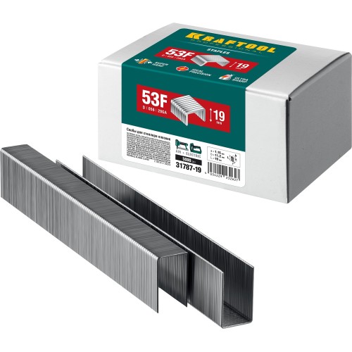 KRAFTOOL тип 20GA (53F/D/056) 19 мм, 5000 шт, скобы для степлера (31787-19)