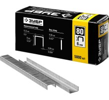 ЗУБР тип 21GA (80/Pr A/Senco AT) 6 мм, 5000 шт, скобы для степлера, Профессионал (31880-06)