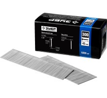 ЗУБР тип 18GA (47/300/F) 45 мм, 5000 шт, гвозди для нейлера, Профессионал (31830-45)