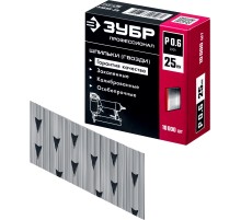 ЗУБР тип 23GA (P0.6) 25 мм, 10 000 шт, шпильки для нейлера, Профессионал (31835-25)