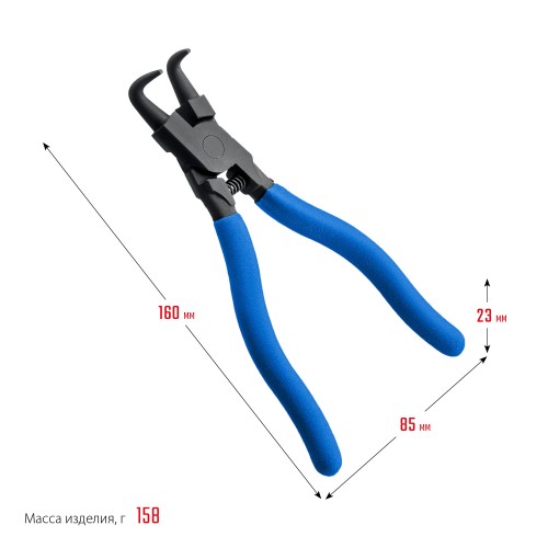 ЗУБР 170 мм, изогнутые губки, внутренний съемник стопорных колец, Профессионал (22821-2)