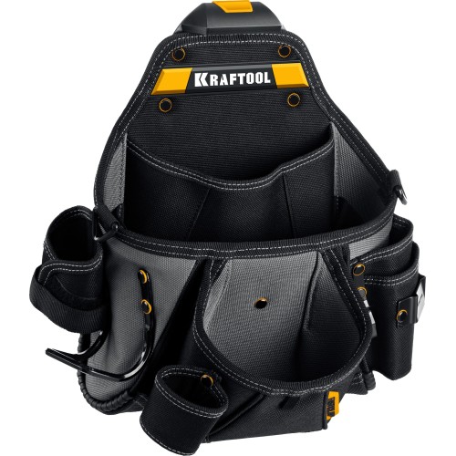 KRAFTOOL KPB-20 с быстросъёмным креплением FastClip, плечевой ремень, 20 карманов и петель, 320 х 310 мм, поясная сумка (38767)