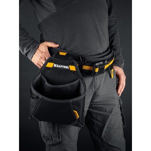KRAFTOOL KP-12 с быстросъёмным креплением FastClip, 12 карманов и петель, 260 х 340 мм, поясная сумка (38774)