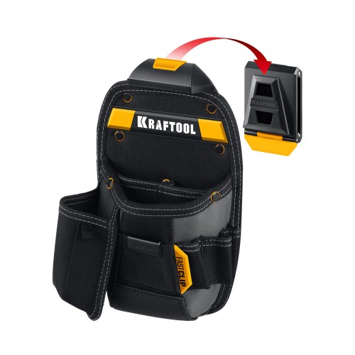 KRAFTOOL KP-8 с быстросъёмным креплением FastClip, 8 карманов и петель, 170 х 260 мм, поясная сумка (38776)