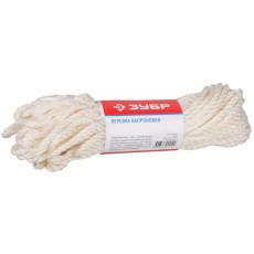 ЗУБР 6 мм, 20 м, 375 кгс, 12.5 ктекс, капроновая веревка (50206)