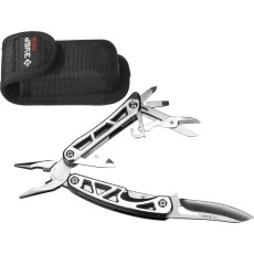 ЗУБР СПУТНИК, мультитул с подсветкой, 11 в 1, металлические ручки, нейлоновый чехол, 110 мм, ПРОФЕССИОНАЛ (47770)
