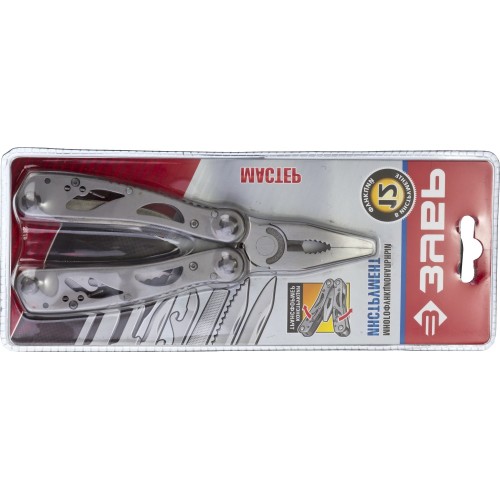 ЗУБР МАСТЕР, мультитул, 12 в 1, облегченные стальные ручки, нейлоновый чехол, 105 мм (47752)