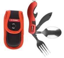 ЗУБР Турист 4 в 1, с вилкой и ложкой, длина рукоятки 105 мм, походный набор (47782)