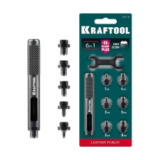 KRAFTOOL LPI-6 с набором насадок 1-6 мм, ударный пробойник для кожи (22951)