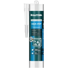 KRAFTOOL Aqua stop, 300 мл, прозрачный, стекольный силиконовый герметик (41256-2)