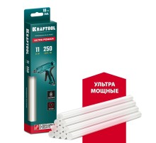KRAFTOOL Ultra Power, 11 х 250 мм, 10 шт, ультрамощные, прозрачные, клеевые стержни (06848-10)