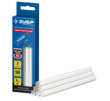 ЗУБР 7 х 150 мм, 6 шт, сверхпрочные прозрачные клеевые стержни, Профессионал (06855-6)