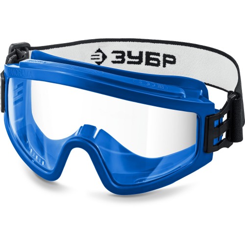 ЗУБР ПАНОРАМА ХС, закрытого типа, хим. стойкое ацетатное стекло, защитные очки с непрямой вентиляцией, Профессионал (110235)