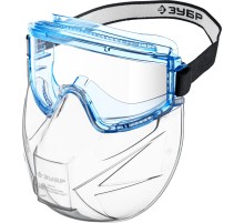 ЗУБР ПАНОРАМА ЩИТ, закрытого типа, стекло из ударопрочн поликарбоната, в компл со щитком, защитные очки с непрямой вентиляцией, Профессиона