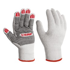 ЗУБР ОПТИМА, М (8), х/б перчатки с ПВХ покрытием (точка), 10 класс (11440-М)