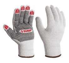 ЗУБР ОПТИМА, XL (10), х/б перчатки с ПВХ покрытием (точка), 10 класс (11440-XL)