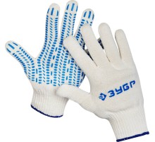 ЗУБР ПРОТЕКТОР L-XL, х/б перчатки с мягким ПВХ-гель ″протектор″, увеличенная площадь покрытия, 10 класс, Профессионал (11452-XL)