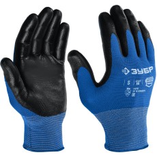 ЗУБР МЕХАНИК, S (7), перчатки с нитриловым покрытием, маслобензостойкие, 15 класс, Профессионал (11276-S)