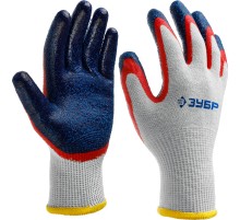ЗУБР ЗАХВАТ-2 S-M, х/б перчатки с двойным текстурированным нитриловым обливом, повышенная износостойкость, 13 класс, Профессионал (11454-S)