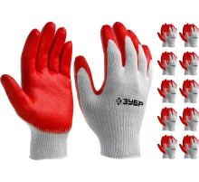 ЗУБР УНИВЕРСАЛ, L-XL, х/б перчатки с нитриловым обливом, маслобензостойкие, 13 класс, 10 пар (11458-K10)