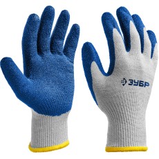 ЗУБР ЗАХВАТ, S-M, х/б перчатки с текстурированным нитриловым обливом, повышенная износостойкость, 13 класс, Профессионал (11457-S)