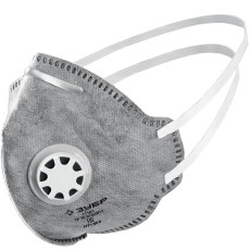 ЗУБР ПГ-80, класс защиты FFP1, плоская, с угольным слоем, фильтрующая полумаска с клапаном выдоха, Профессионал (11167)