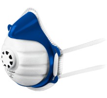 ЗУБР коническая, класс защиты FFP1, с клапаном выдоха, пластиковый каркас, с 10-ю сменными фильтрами, фильтрующая полумаска (11173)