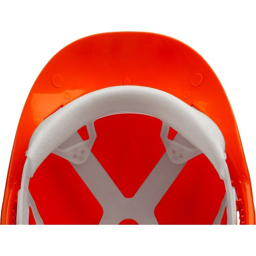 ЗУБР оранжевая, реечный механизм, универсальное крепление для наушников и щитков, защитная каска (11090)