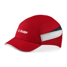 ЗУБР БИНОМ, красная, ударопрочный корпус, укороченный козырёк 55мм, размер от 54 до 59см, защитная каскетка, Профессионал (11096)