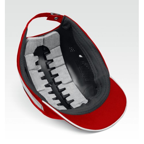 ЗУБР БИНОМ, красная, ударопрочный корпус, укороченный козырёк 55мм, размер от 54 до 59см, защитная каскетка, Профессионал (11096)