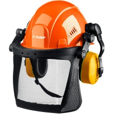 ЗУБР ТРИАДА, защитная каска в комплекте с наушниками и защитным сетчатым экраном, Профессионал (11099)